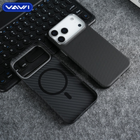 Étui de téléphone en fibre d'aramide VAWI B008, coque magnétique en fibre de carbone pour iPhone 13 14 15 16 17 Pro Max, pour Samsung Android Mobile Case