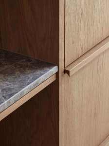 Hotte de cuisine en bois fini, cuisine de luxe, design moderne intelligent, armoires italiennes, îlot de cuisine modulaire en marbre, armoire de cuisine noire - Product Image 5