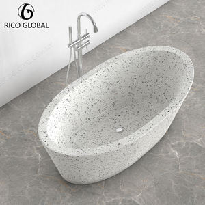 Bañera Independiente de Piedra Terrazo de Diseño de Lujo, Accesorio Premium para Baño - Product Image 3