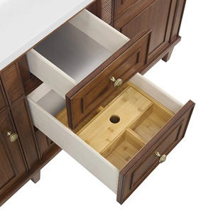 <span class=keywords><strong>Mueble</strong></span> de <span class=keywords><strong>Baño</strong></span> de Madera Maciza de Nogal de Estilo Clásico de Mediados de Siglo <span class=keywords><strong>con</strong></span> <span class=keywords><strong>Encimera</strong></span> de Cuarzo, <span class=keywords><strong>Mueble</strong></span> de 60'' <span class=keywords><strong>con</strong></span> <span class=keywords><strong>Lavabo</strong></span> Doble de Cerámica - Product Image 6