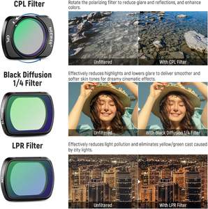 NEEWER بدون طيار Len Filter 14 حزمة مغناطيسية ND & CPL وتأثير لجيب OSMO <span class=keywords><strong>3</strong></span> - Product Image 5