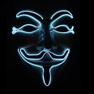 Máscaras LED para Fiesta, Estilo V de Vendetta, Anónimo, <span class=keywords><strong>Guy</strong></span> Fawkes, Accesorio de Disfraz para Adultos, Cosplay, Mascarada, Disfraz - Product Image 4