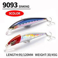 Nouvelle conception de leurre de pêche dur coulant type Minnow 120mm 45g, leurre artificiel à longue portée pour la pêche au poisson-chat en rivière, en eau salée et en eau douce