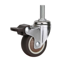 Roulettes pivotantes de 1 pouce en caoutchouc TPR avec roulement à billes, légères, largeur 25mm, diamètre 75mm-100mm, style rigide