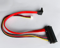 Cable de Alimentación SATA de 90 Grados, 22 Pines (7+15 Pines) a SH 2.0 de 4 Pines, Cable de Alimentación de Datos de Alta Velocidad para Disco Duro SATA HDD