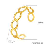 Bracelet ouvert en acier inoxydable pour femmes, bracelet hydraulique en forme de C haut de gamme, bijoux tendance