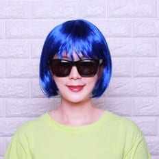 Blue X Party Hairdo Prop capelli corti sintetici ad alta temperatura fibra di acquisto 2 qualità garantita - Product Image 1