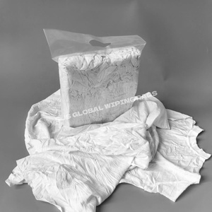 Chiffons de nettoyage en coton blanc de qualité supérieure, 10 kg et 25 kg, issus de t-shirts recyclés, coupés, pour vêtements tricotés - Product Image 1