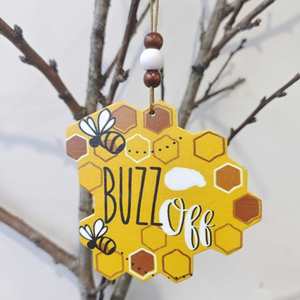 Factory Hot Selling Pendant <b>Bee</b> Themed Wooden Ornament Set Easter Farmhouse Decor Honeycomb & <b>Bee</b> Hanging Craft for Home Party - Product Image 3