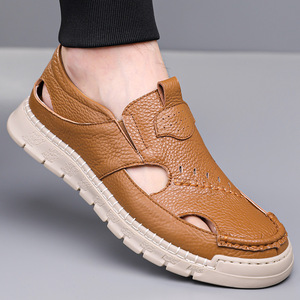 Sandalias Casuales de Verano para Hombre, de Piel Genuina, Cerradas, Transpirables, con Suela de EVA - Product Image 1