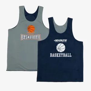 Vêtements de sports d'équipe logo personnalisé gilet d'entraînement de basket-ball respirant en maille maillot réversible d'entraînement en maille de football