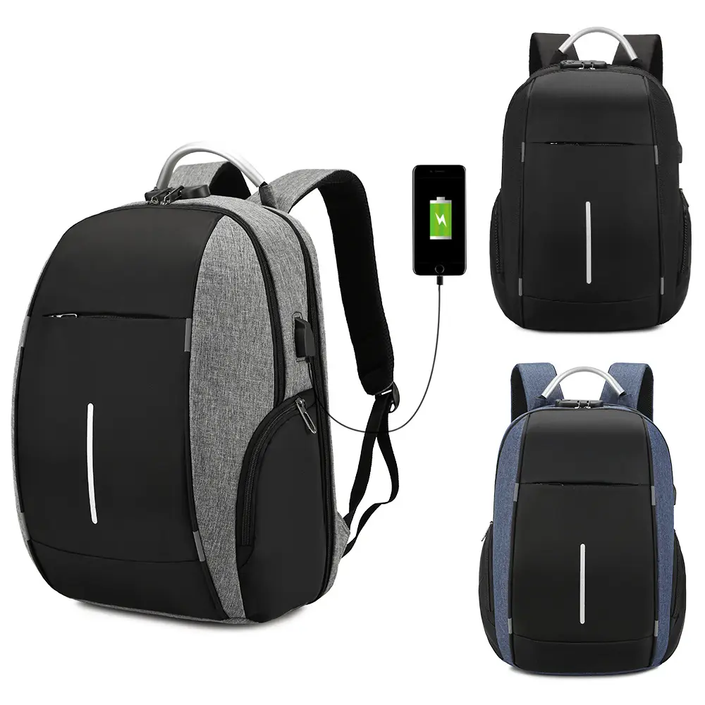 2022 yeni stil çok fonksiyonlu bilgisayar sırt çantası laptoptavaliz kayışı Oxford siyah Usb erkekler dizüstü Backpack022 Anti hırsızlık