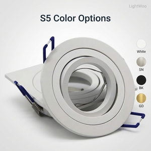 Kit de luminaire encastré au plafond avec boîtier rond architectural GU10, coque de projecteur MR16, support de lampe <span class=keywords><strong>LED</strong></span>, support d'ampoule halogène - Product Image 4