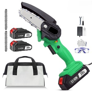 เลื่อยโซ่ยนต์ไร้สายขนาดเล็ก 20V สำหรับงาน DIY พร้อมโซ่และบาร์ขนาด 4 นิ้ว เหมาะสำหรับตัดไม้ จัดส่งจากคลังสินค้าในสหรัฐอเมริกา รุ่น CS-100-2 เลื่อยโซ่ยนต์ไร้สายขนาดเล็ก - Product Image 1