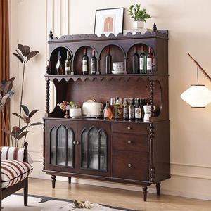 French Retro Solid Wood <b>Sideboard</b> With Storage Living Room Cabinet - Product Image 2