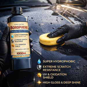 GRAPHONEX น้ำยาเคลือบแก้ว BOROPHEN นาโน สำหรับรถยนต์ใหม่และเก่า-1000มล. ป้องกันรังสียูวี 10 ปี ค่า pH 2-12 ความแข็ง 12 - Product Image 5