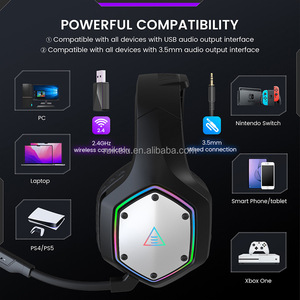 EKSA E1000BT ไร้สาย 2.4G หูฟังแบบครอบหู RGB สำหรับทุกวัน/เพลง/พีซี/เกมมิ่งไฮไฟ 3D สเตอริโอชุดหูฟังแบบพับได้พร้อมแบตเตอรี่ 1500 มิลลิแอมป์ - Product Image 3