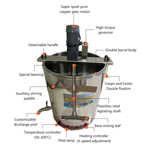 Nồi nấu dầu điện 20L-400L, đun nóng trực tiếp, máy trộn nấu ăn, máy chế biến thực phẩm cho tiệm bánh - Product Image 4