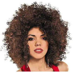 Noble Fluffy Attract Big Afro Curl Wig 100% Indian Human Hair Fiber African Women Daily Party Human Wholesale Hair Extension
