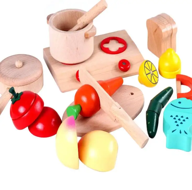 En bois cuisine enfants couper chaque famille éducation précoce coupe jouet jouets éducatifs