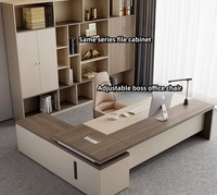 Vente en gros Table bureau directeur exécutif noir en forme de l bureau bureau d'angle bureau moderne