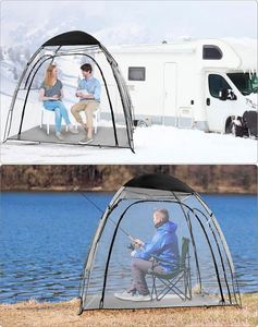 Tente de camping multifonctionnelle portable quatre saisons en PVC transparent, résistante aux intempéries, avec chambre individuelle, 180x130x160cm - Product Image 4