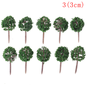 Árboles Modelo Escala HO 1:75-100 - 10 Piezas De 12cm, Plástico Verde, Para Maquetas De Trenes Y Paisajes