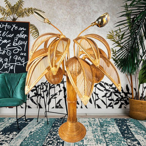Lampe de sol en <span class=keywords><strong>rotin</strong></span> tressé à la main moderne personnalisée avec un design écologique pour les bureaux et les restaurants - Product Image 4