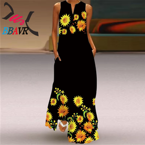 Vestido de Fiesta Elegante y Lujoso para Mujer, Estampado Floral, Sin Mangas, Cuello en V, Vestido Formal para Mujer - Product Image 6