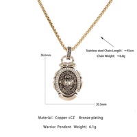 Bijoux de mode trouver ancien collier en Bronze pendentif ancien chevalier romain Portrait pendentif bricolage collier à breloques
