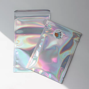 맞춤형 로고 오프셋 인쇄 우편 용 대형 도매 방수 레이저 자체 접착 불투명 실버 지퍼백 - Product Image 3