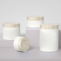 Pots de crème cosmétique en plastique PET Pots Conteneurs Pots d'emballage à double paroi avec couvercles mats Pot de crème 80g 150g 300g 500g