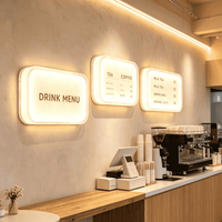 Panneau de menu mural en acrylique LED personnalisé en gros pour café, restaurant, hôtel, boulangerie