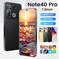 Parte trasera de cristal Note40 Teléfonos móviles Original Pro Pantalla HD de 7,3 pulgadas Dual Sim GSM Celular 5G Teléfonos móviles inteligentes