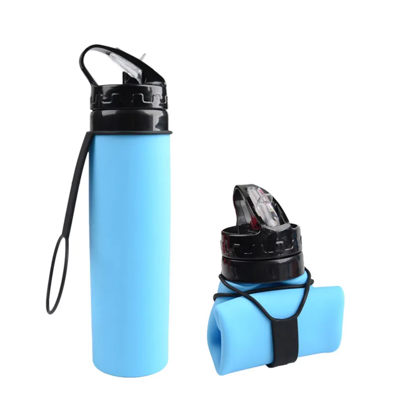 गर्म बेच Leakproof पानी कप खेल कैम्पिंग पुन: प्रयोज्य BPA मुक्त सिलिकॉन बंधनेवाला सिलिकॉन बोतल