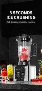 Centrifugeuse Commerciale Robuste de 3 Litres Robot Culinaire 6 Vitesses Blender Silver Summit 3 Vitesses pour Soupe et Jus Prise de Courant 1 Vitesse - Product Image 3