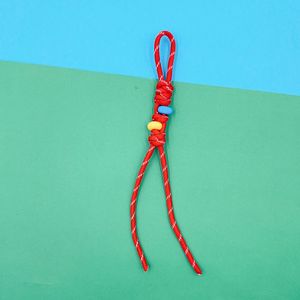 Liontin rantai kunci mobil kepribadian, warna-warni, poliester, anyaman tangan Lanyard, aksesori tas pesona - Product Image 5