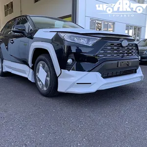 China carro amortecedor plástico abs fibra de carbono acessórios exterior trd estilo bodykit para toyota rav4 2019 2020