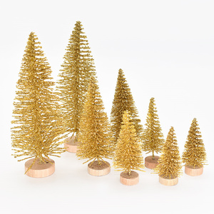 Vente d'usine Artificielle <span class=keywords><strong>Mini</strong></span> Arbre De Noël Base <span class=keywords><strong>En</strong></span> <span class=keywords><strong>Bois</strong></span> Miniature Neige Pin Arbre pour La Décoration - Product Image 6
