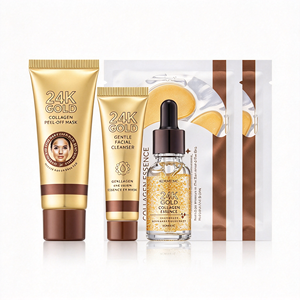 Kit de Soins Visage Format Voyage en Gros avec Masques Yeux Dorés Hydratants – Trousse Cosmétique Personnelle - Product Image 1
