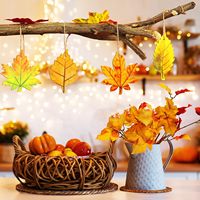 36 pièces d'ornements d'automne en bois, 6 styles, à personnaliser, feuilles d'érable, dinde, citrouille, découpes d'Halloween