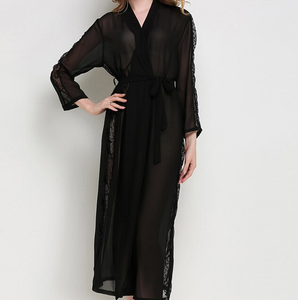 <span class=keywords><strong>Robe</strong></span> de nuit en Satin doux pour femmes, vêtements de nuit pour mariée, Kimono, Sexy et décontracté, taille unique, nouvelle collection - Product Image 3