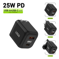 قابس طاقة عالمي جديد عالي الجودة لعام 2025 مع شحن سريع USB-C PD QC3.0، تصميم شفاف صديق للبيئة للهواتف المحمولة