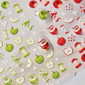 कम कीमत वाले मीठे मैनीक्योर फल स्टिकर वाले सेब के साथ सेब कला चारपाई सजावट थोक - Product Image 4