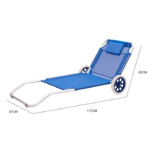 عرض ترويجي: خصم كبير على كرسي شاطئ قابل للطي خفيف الوزن من الألومنيوم مع 5 أوضاع قابلة للتعديل وعجلات - Product Image 6
