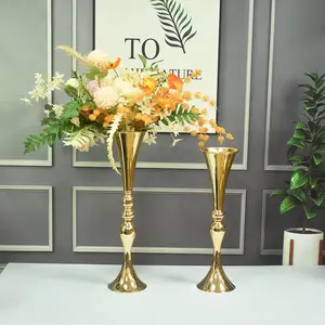 Jarrón de flores de estilo EW, decoraciones de boda para eventos, suministros para fiestas, jarrones altos de metal, 2023