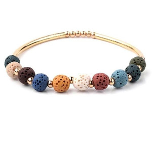 Lava Stone Essential Oil <b>Bracelet</b> - <b>Chakra</b> Lava Stone - Product Image 1