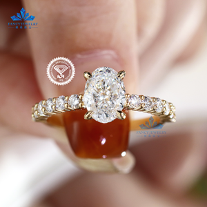 IGI-zertifizierter 1CT bis 3CT CVD Lab Diamond 14 Karat 18 Karat Verlobung sring aus massivem Gold VVS1 Oval Lab Grown Diamond Ring - Product Image 2