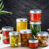 Lot de 6 bocaux en verre de 16 oz à large ouverture avec couvercles hermétiques, écologiques, pour le stockage en cuisine, les fêtes et la préparation des repas