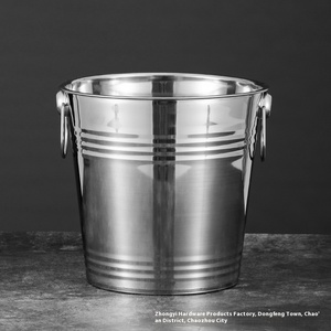 Đôi Tai Thép Không Gỉ Bia Xô Xử Lý Kim Loại Nhỏ Ice Khối Rượu Vang Xô Cho Bar Đảng Cho Rượu Sâm Banh Rượu Vang Đỏ Hải Sản - Product Image 5